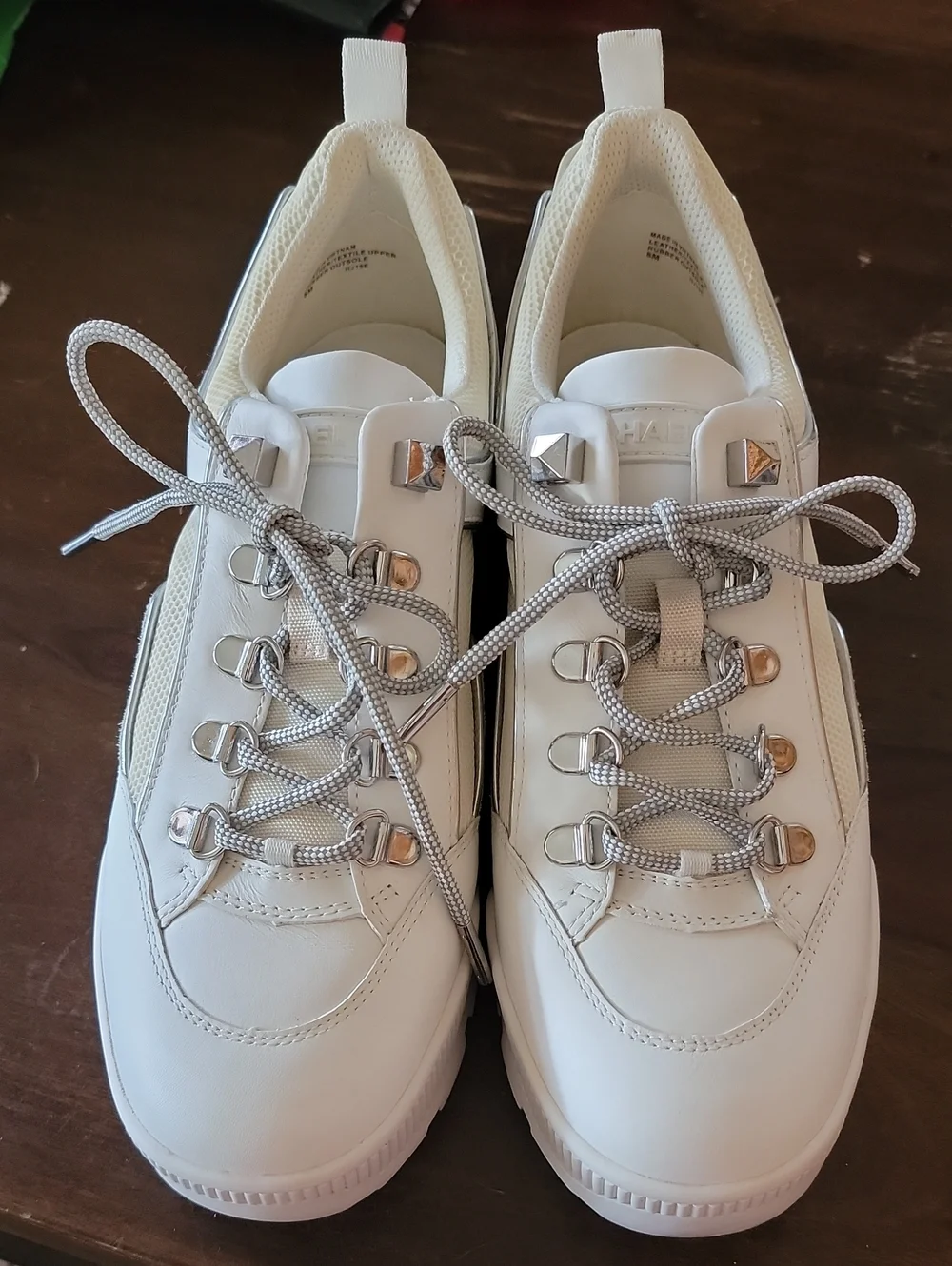 NIB Michael Kors Brooke Leather And  Scuba Trek Lace-Up Sneakers